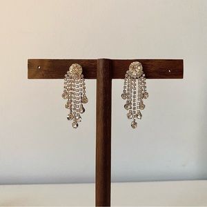 3/$20 White Gold Plated Rhinestone Dazzling Dangle Earrings